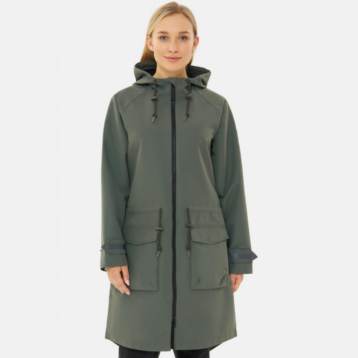 Phoeby Dog Women's Rain Jacket Olive Black Green