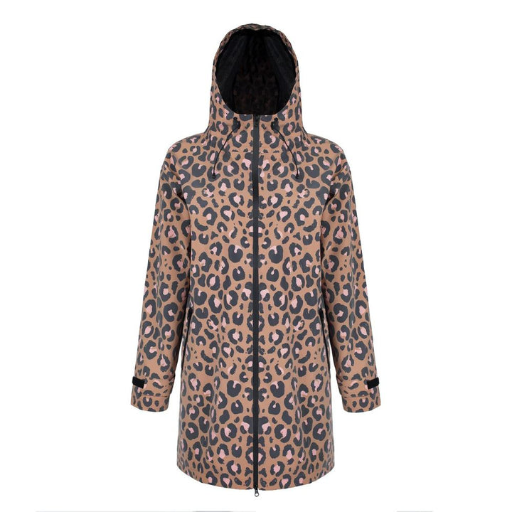 Highly reflective raincoat for women Leopard