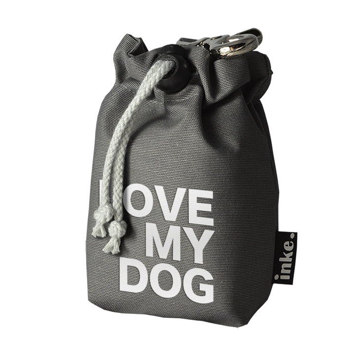 Treat bag gray love my dog