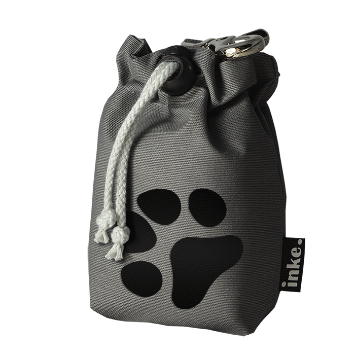 Treat bag gray with paw