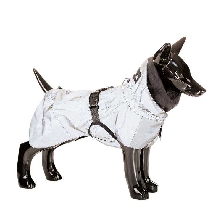 Highly reflective dog raincoat Visibility / Black