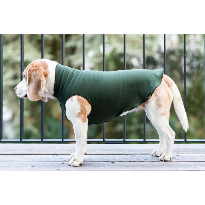 Cuddly soft fleece sweater Hunter Green / Garnet