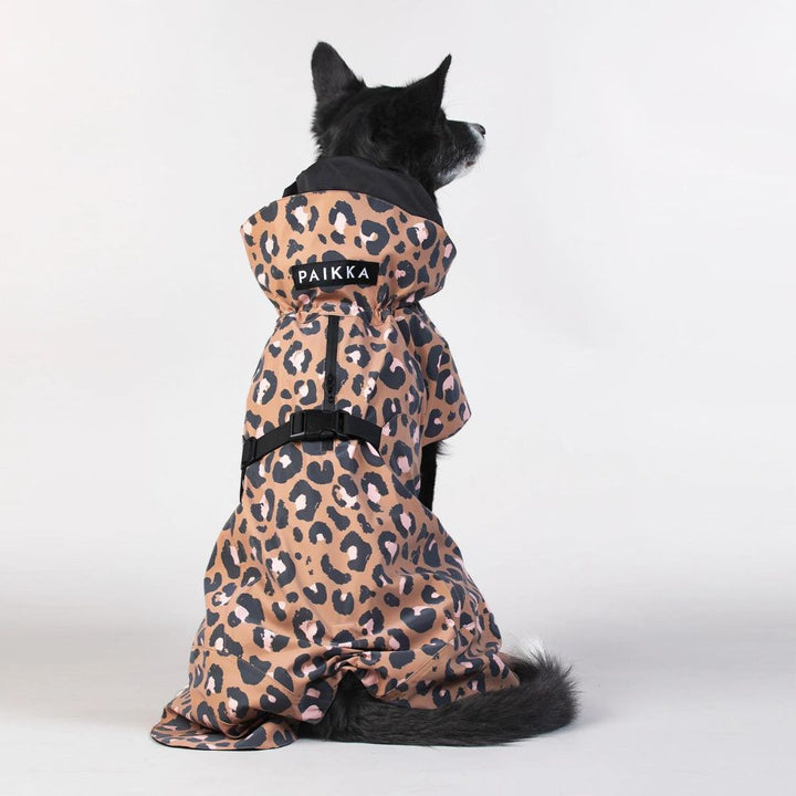 Highly reflective dog raincoat Visibility / Leopard